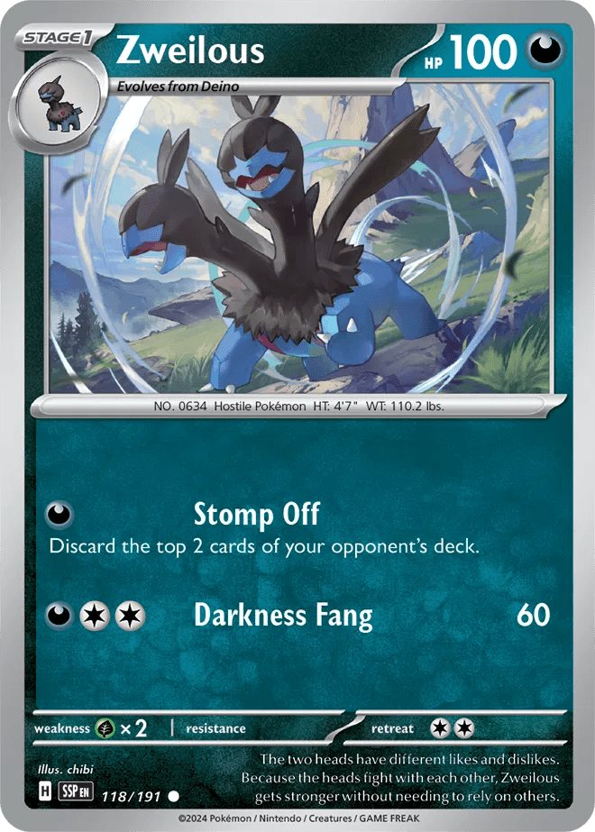 118/191 Zweilous - Reverse Holo - Surging Sparks by Poké Zen DXB on MYNTED