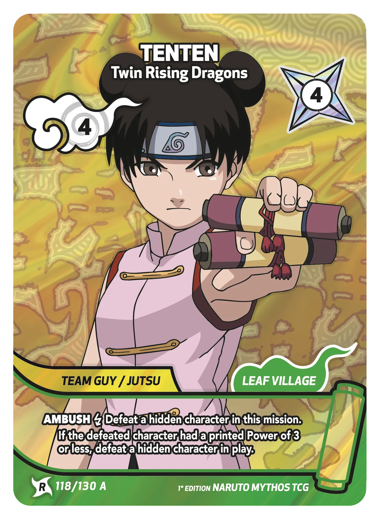 Mythos Naruto Konoha Shido 1st Edition : Tenten Twin Rising Dragons 118 RARE-ART