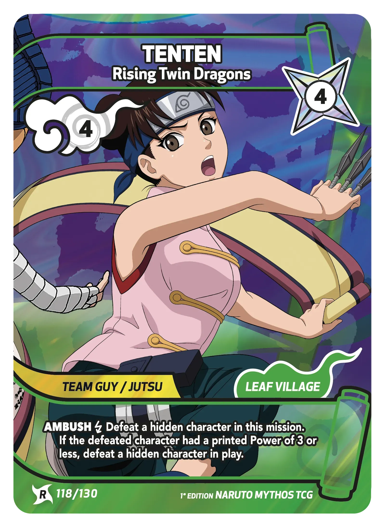 Mythos Naruto Konoha Shido 1st Edition : Tenten Rising Twin Dragons 118 RARE