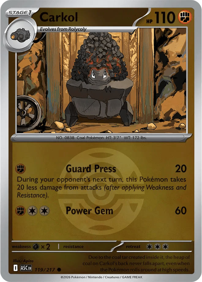 119/217 Carkol - Dusk Ball Pattern Reverse Holo - Ascended Heroes by Poké Zen DXB on MYNTED