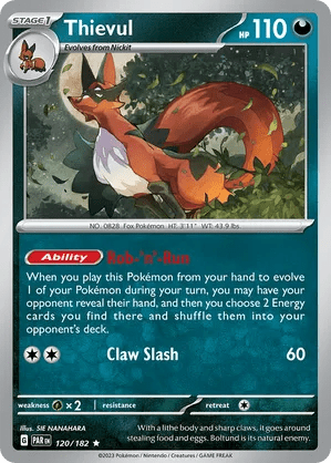120/182 Thievul - Reverse Holo - Paradox Rift by Poké Zen DXB on MYNTED