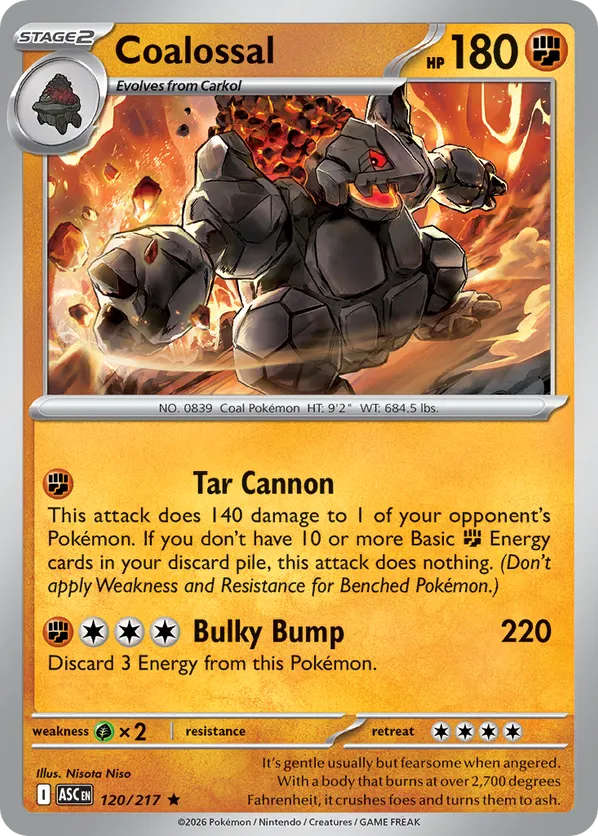 120/217 Coalossal - Dusk Ball Pattern Reverse Holo - Ascended Heroes by Poké Zen DXB on MYNTED