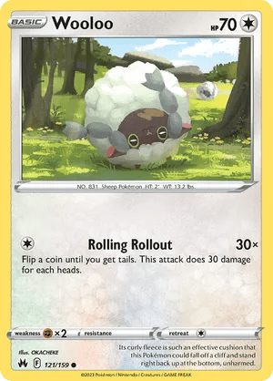 121/159 Wooloo - Reverse Holo - Crown Zenith by Poké Zen DXB on MYNTED