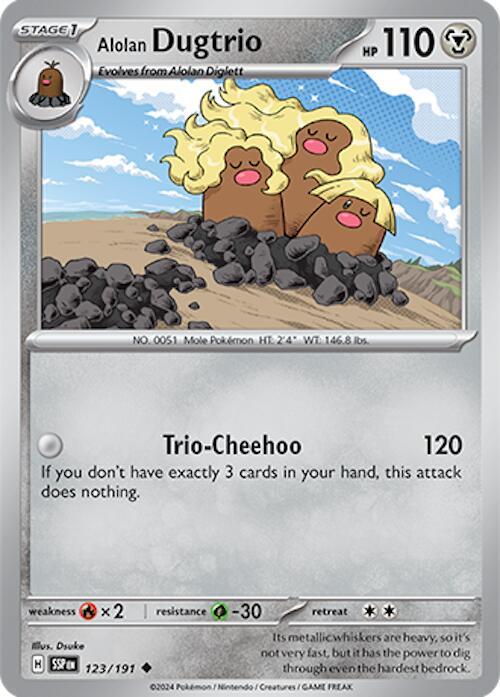 123/191 Alolan Dugtrio Normal · Surging Sparks (SSP) by PokeMarsi on MYNTED