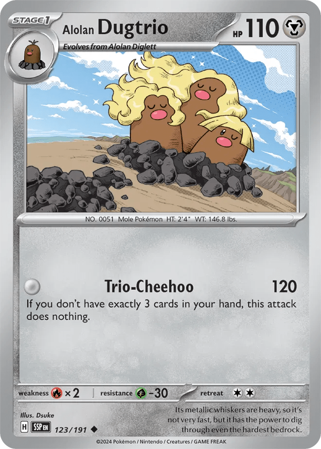 123/191 Alolan Dugtrio - Surging Sparks by Poké Zen DXB on MYNTED