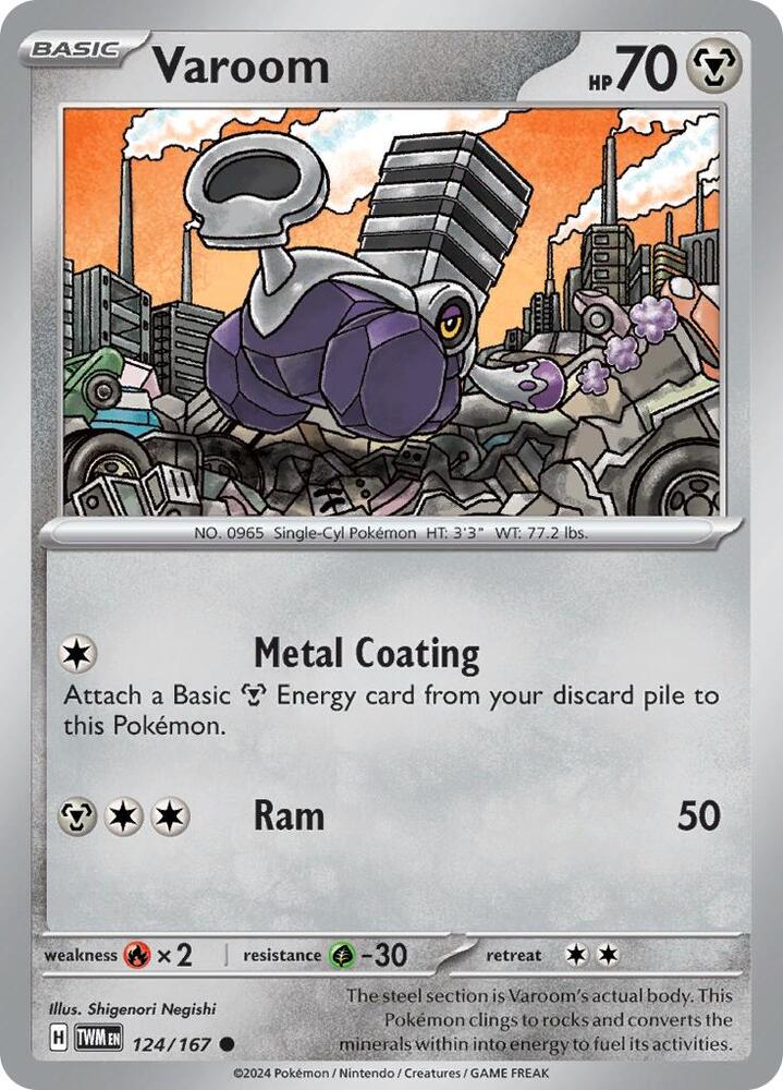 124/167 Varoom Normal · Twilight Masquerade (TWM) by PokeMarsi on MYNTED