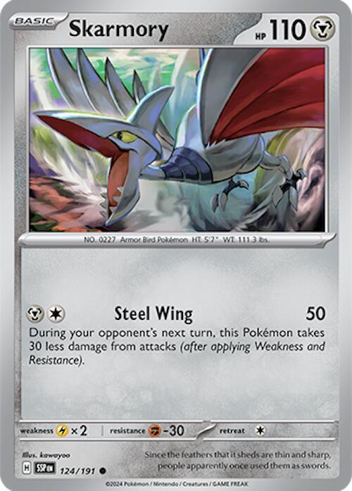 124/191 Skarmory Reverse Holo · Surging Sparks (SSP) by PokeMarsi on MYNTED
