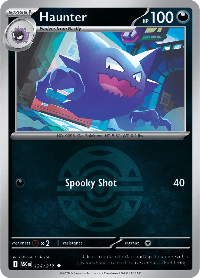124/217 Haunter - Dusk Ball Pattern Reverse Holo - Ascended Heroes by Poké Zen DXB on MYNTED