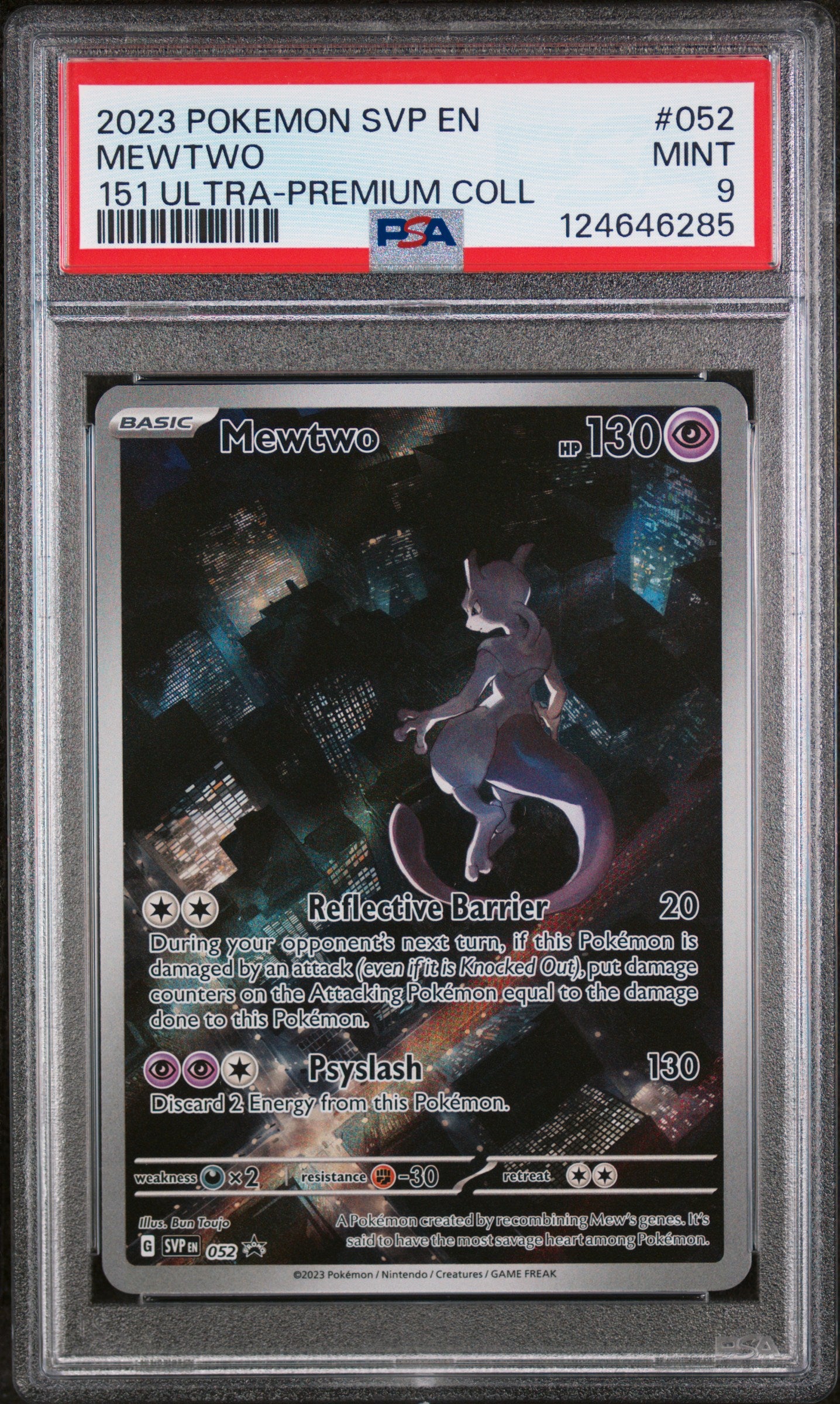 2023 POKEMON SVP EN-SV BLACK STAR PROMO #052 MEWTWO 151 ULTRA-PREMIUM COLL - PSA 9