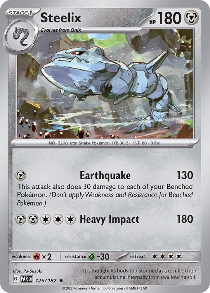 125/182 Steelix Reverse Holo · Paradox Rift (PAR) by PokeMarsi on MYNTED