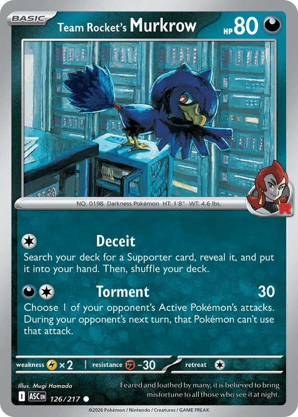 126/217 Team Rocket's Murkrow - Ascended Heroes by Poké Zen DXB on MYNTED