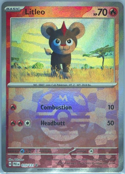 litleo MASTER BALL REVERSE HOLO Prismatic Evolutions 015/131