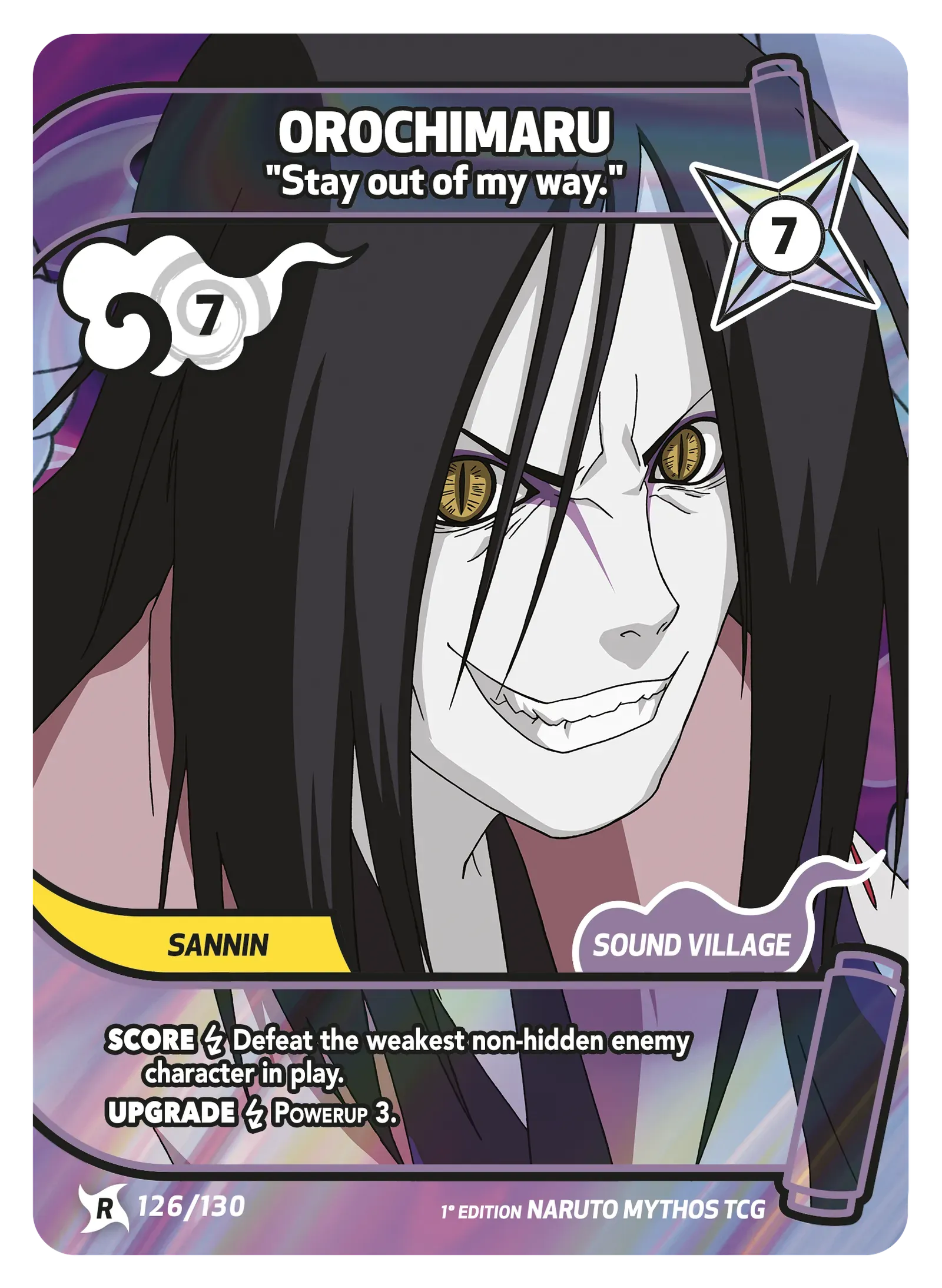 Mythos Naruto Konoha Shido 1st Edition : Orochimaru Stay out of my way. 126 RARE