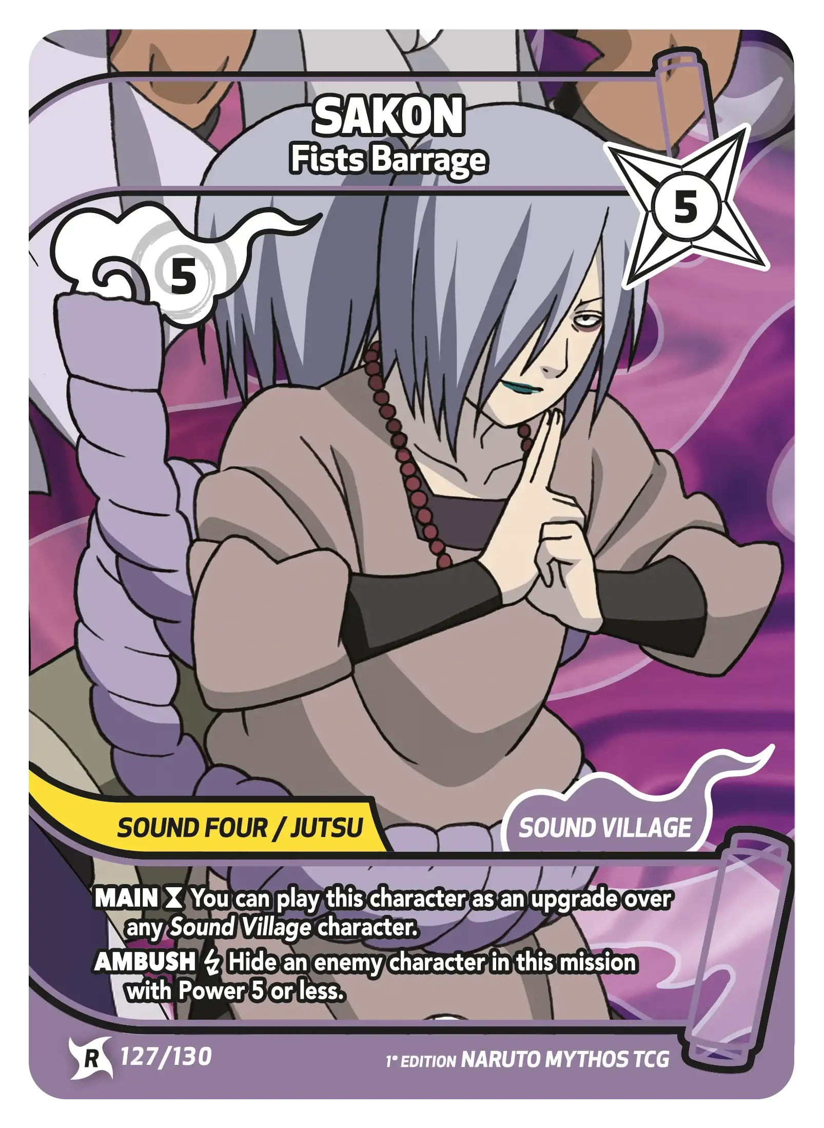 Mythos Naruto Konoha Shido 1st Edition : Sakon Fists Barrage 127 RARE