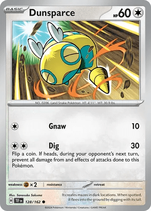 128/162 Dunsparce - Reverse Holo - Temporal Forces by Poké Zen DXB on MYNTED