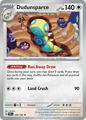 129/162 Dudunsparce - Reverse Holo - Temporal Forces by Poké Zen DXB on MYNTED