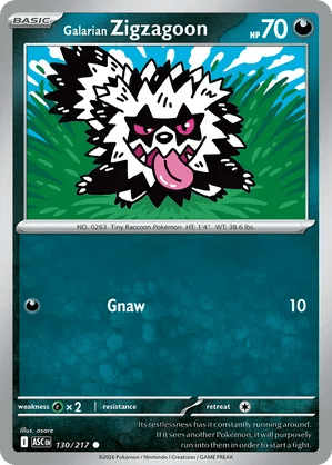 130/217 Galarian Zigzagoon - Ascended Heroes by Poké Zen DXB on MYNTED