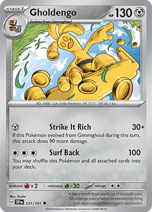131/191 Gholdengo Normal · Surging Sparks (SSP) by PokeMarsi on MYNTED