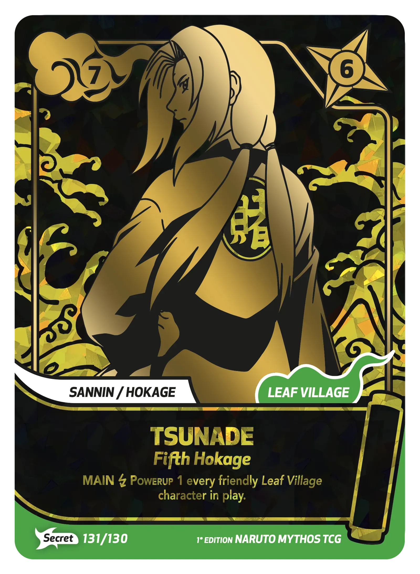 Mythos Naruto Konoha Shido 1st Edition : Tsunade Fifth Hokage 131 SECRET RARE
