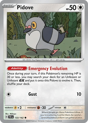 133/162 Pidove - Reverse Holo - Temporal Forces by Poké Zen DXB on MYNTED