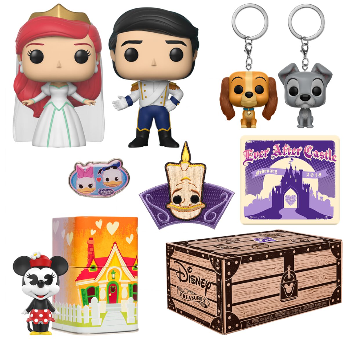 Funko Disney Treasures Exclusive: Ever After Castle Feb 2018 Box, 6 items Collectors Box