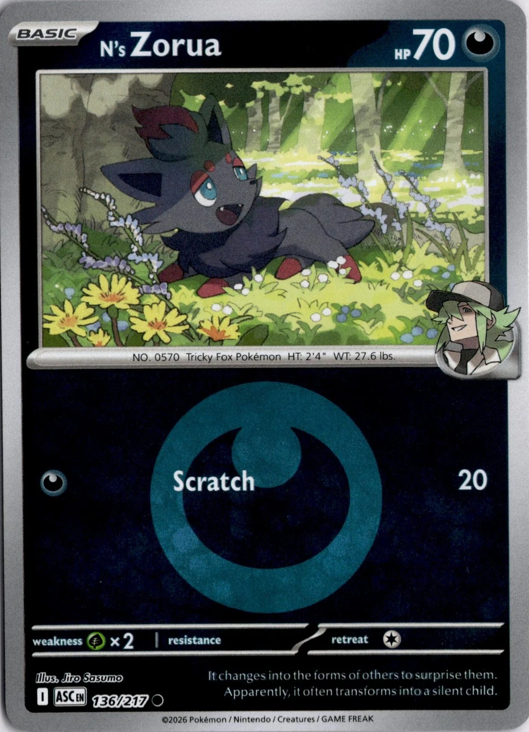 N's Zorua - 136/217 (Energy Symbol Pattern) - ME: Ascended Heroes (ASC)