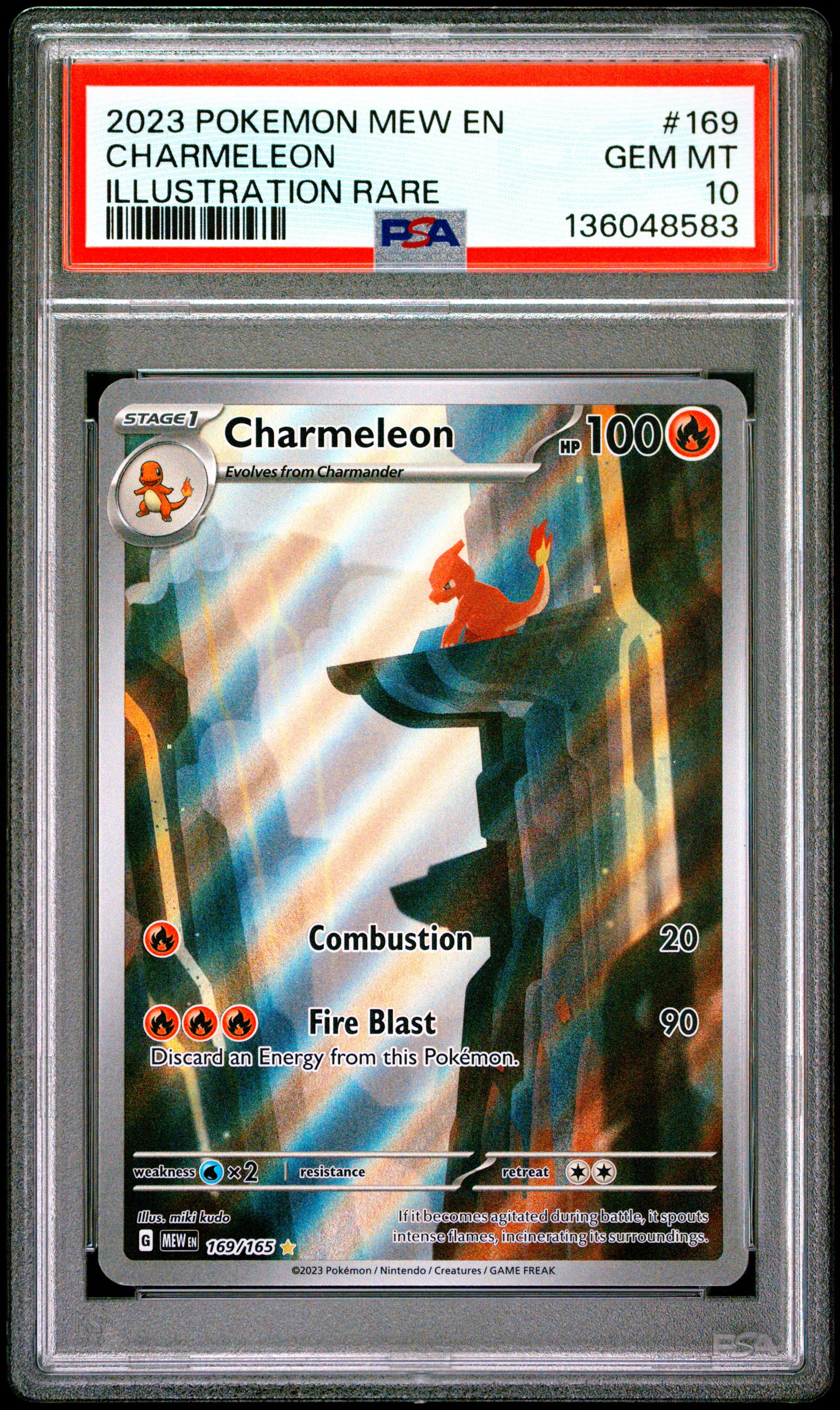 2023 POKEMON MEW EN-151 #169 CHARMELEON ILLUSTRATION RARE - PSA GEM MINT 10