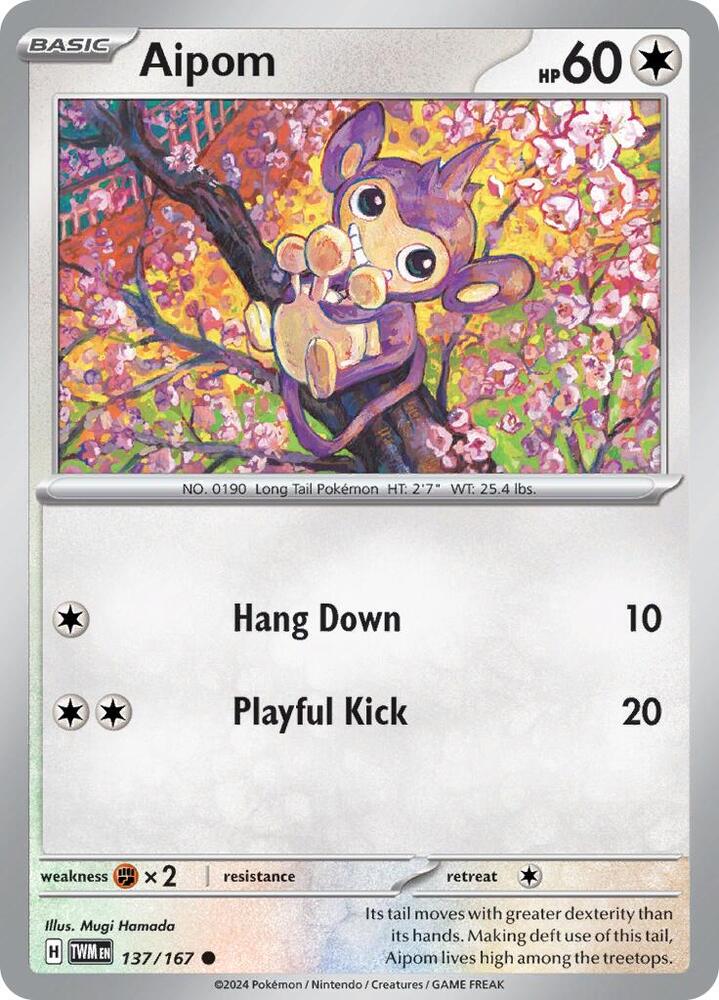 137/167 · Aipom · Normal (TWM) by Dusk TCG on MYNTED