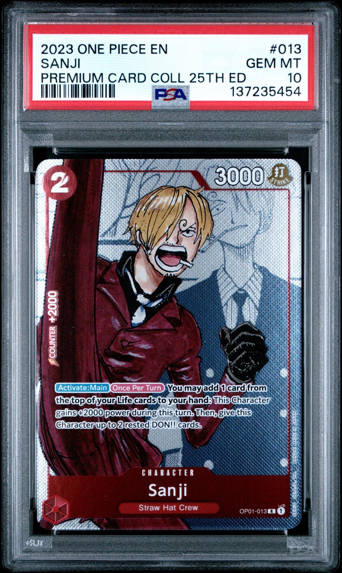 2023 One Piece Premium Card Collection 25th Edition Sanji - PSA 10