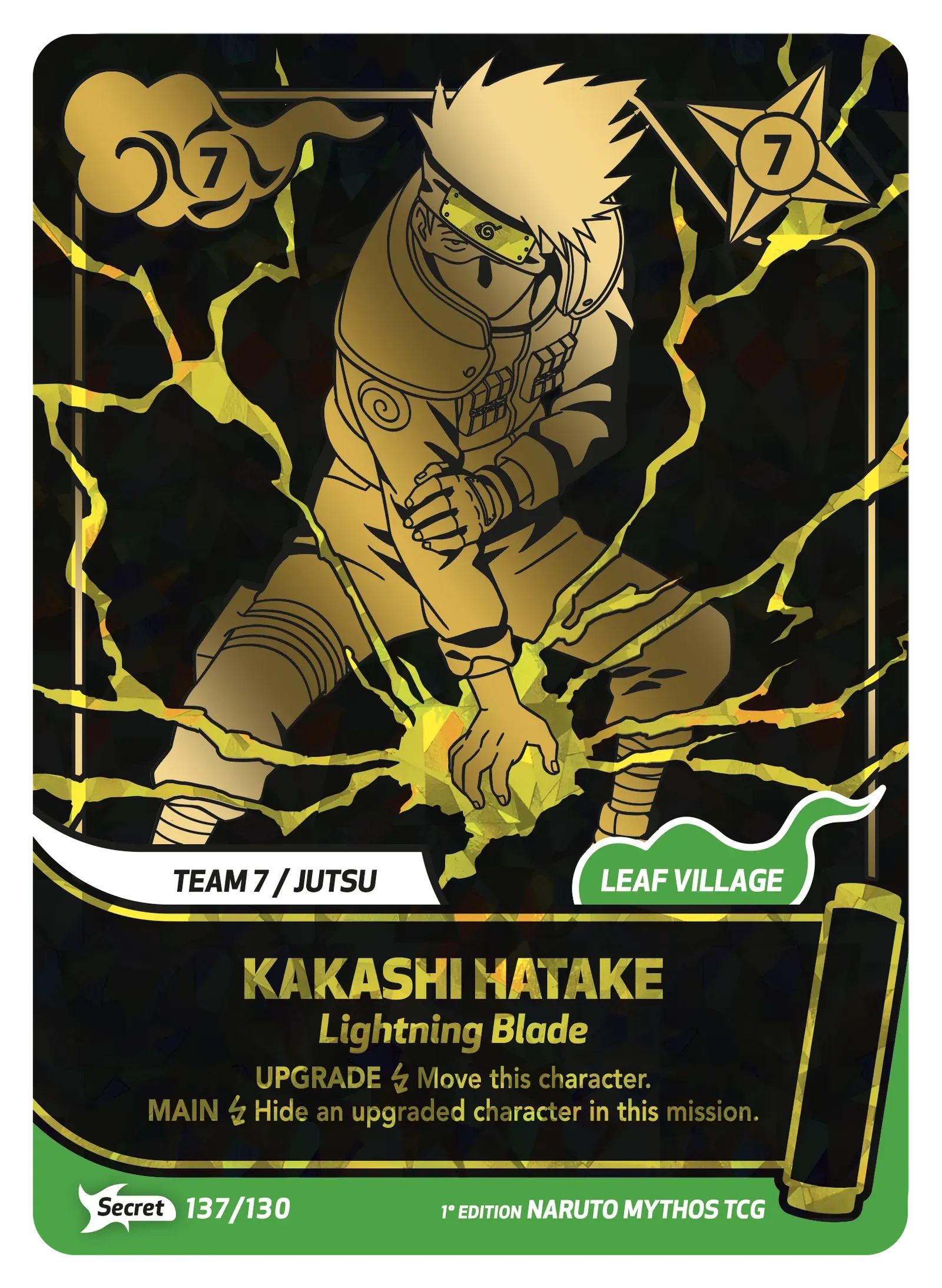 Mythos Naruto Konoha Shido 1st Edition : Kakashi Hatake Lightning Blade 137 SECRET RARE