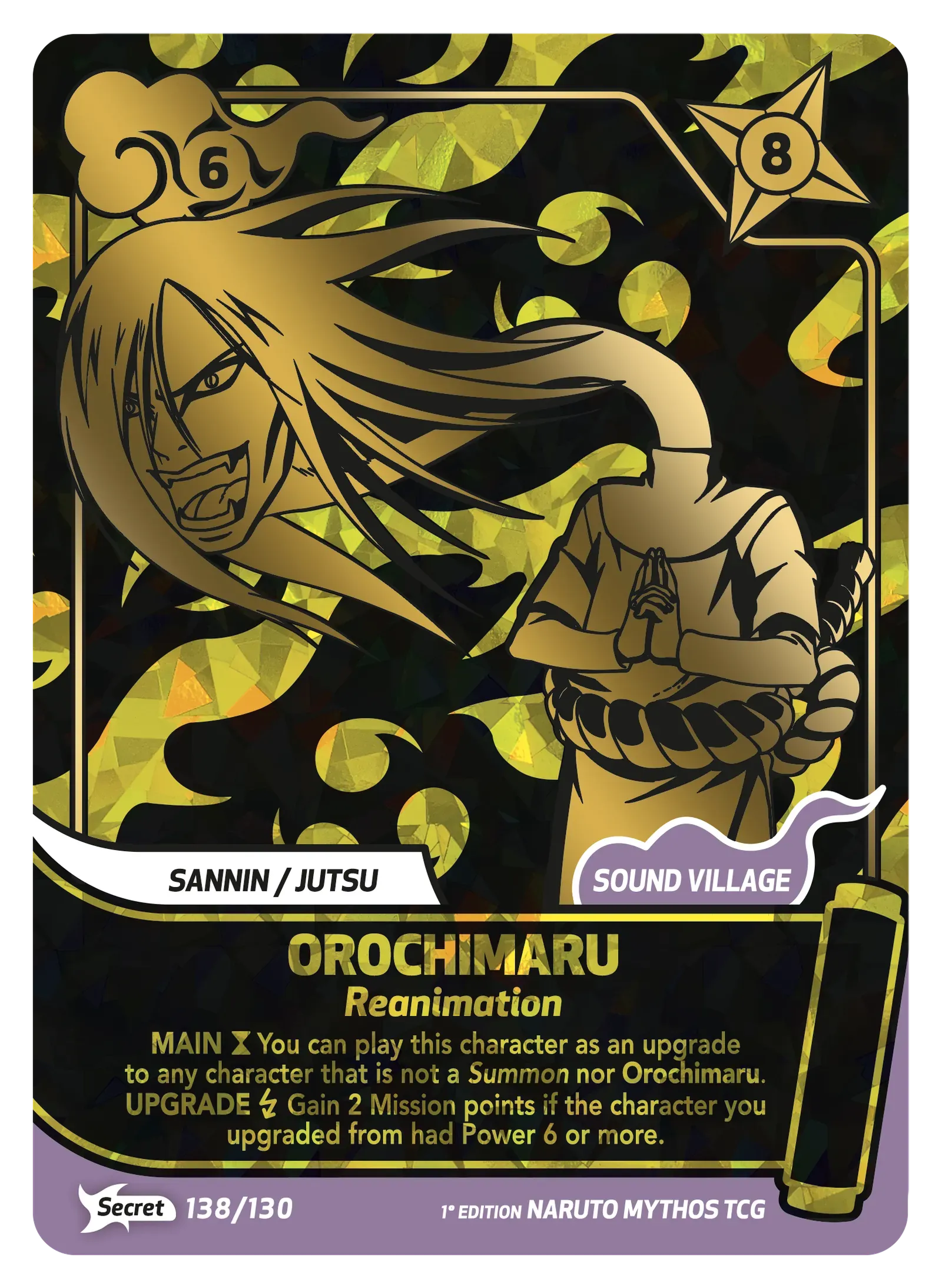 Mythos Naruto Konoha Shido 1st Edition : Orochimaru Reanimation 138 SECRET RARE