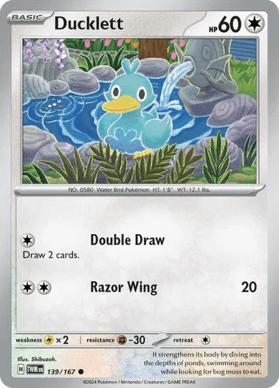 139/167 Ducklett - Reverse Holo - Twilight Masquerade by Poké Zen DXB on MYNTED