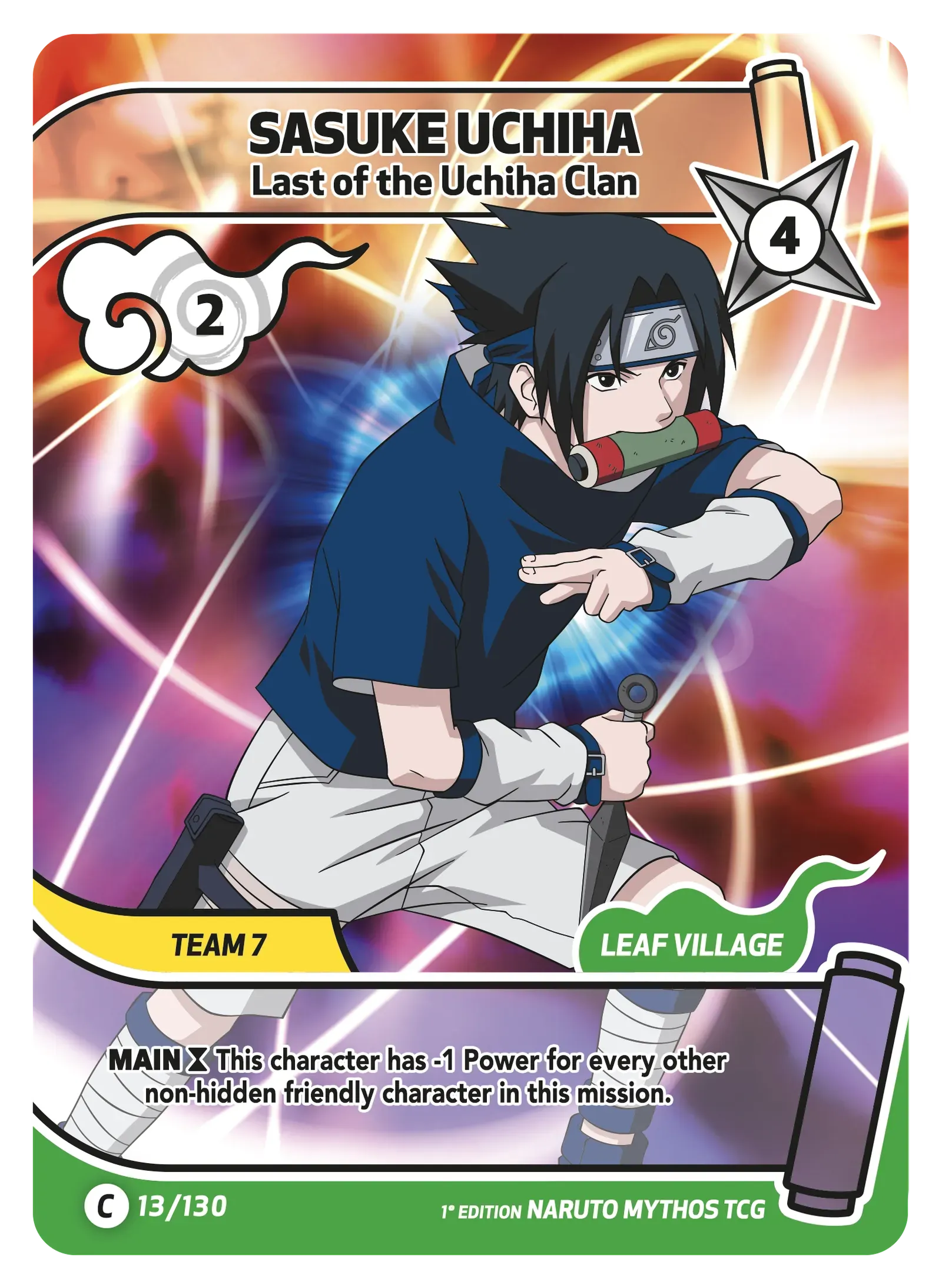 Mythos Naruto Konoha Shido 1st Edition : Sasuke Uchiha Last of the Uchiha Clan 013C-Holo