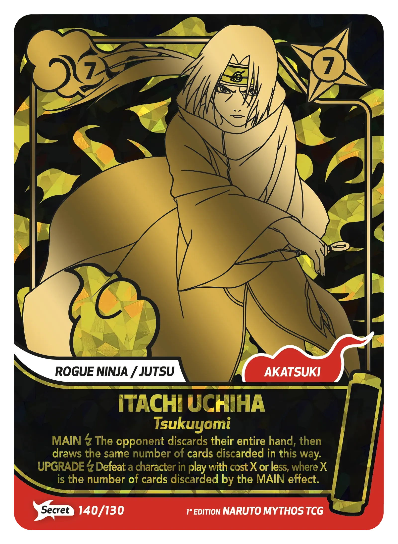 Mythos Naruto Konoha Shido 1st Edition : Itachi Uchiha Tsukuyomi 140 SECRET RARE