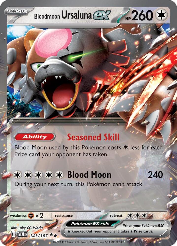 141/167 · Bloodmoon Ursaluna ex · Holo (TWM) by Dusk TCG on MYNTED