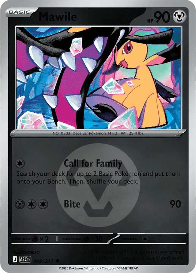 144/217 Mawile - Energy Pattern Reverse Holo - Ascended Heroes by Poké Zen DXB on MYNTED