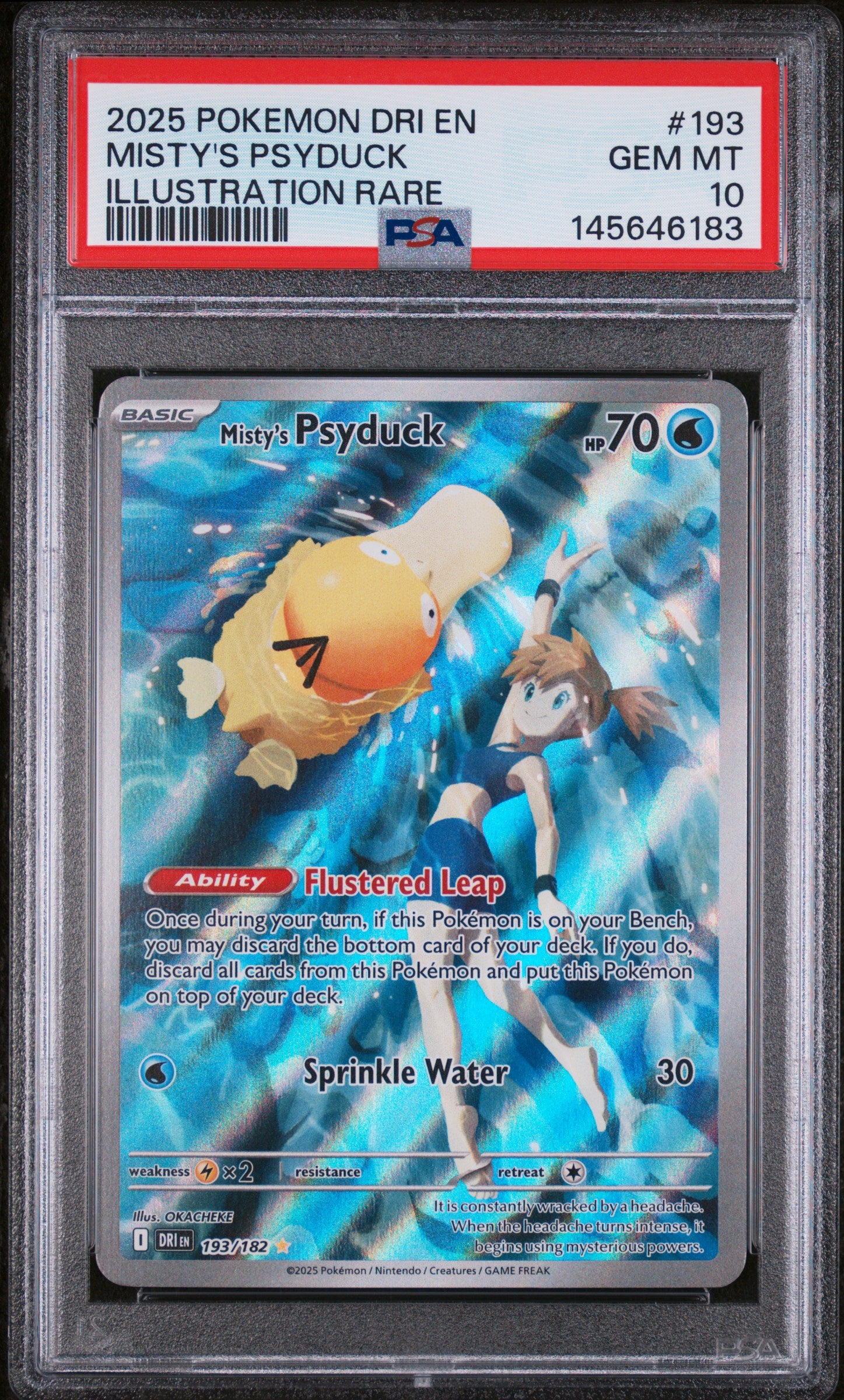2025 POKEMON DRI EN-DESTINED RIVALS #193 MISTY'S PSYDUCK ILLUSTRATION RARE - PSA GEM MINT 10