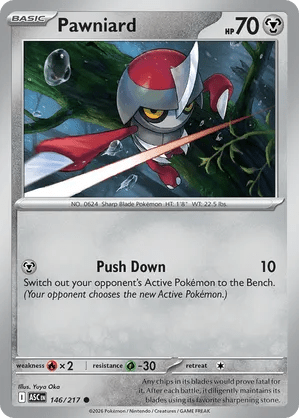 146/217 Pawniard - Quick Ball Pattern Reverse Holo - Ascended Heroes by Poké Zen DXB on MYNTED