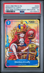 One Piece TCG: Monkey.D.Luffy (2nd Anniversary Stamped Promo) PSA 10