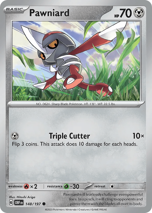 148/197 Pawniard - Holo - Obsidian Flames / Kingambit Illustration Collection by Poké Zen DXB on MYNTED