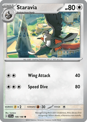 149/198 Staravia - Reverse Holo - Scarlet & Violet by Poké Zen DXB on MYNTED