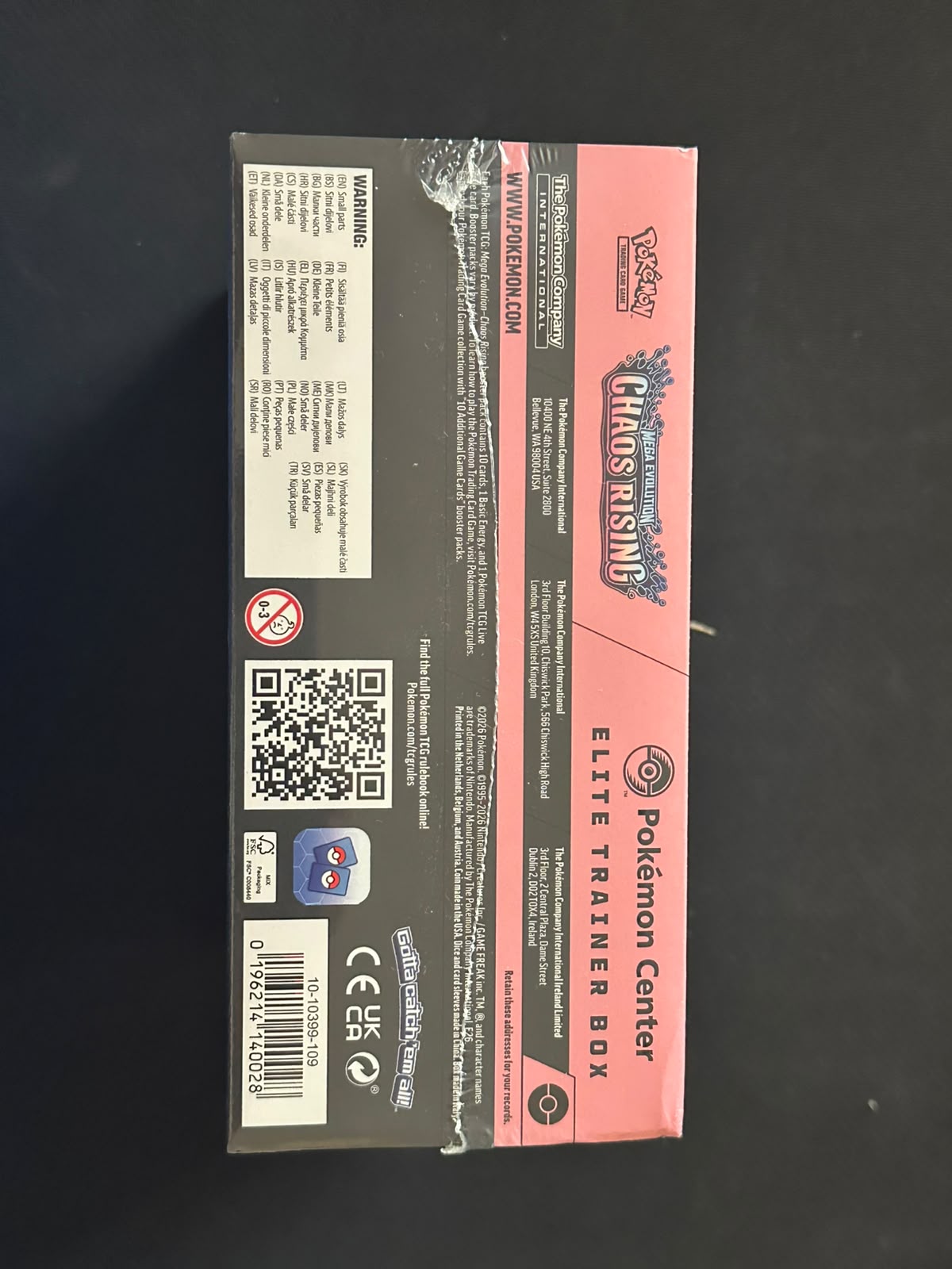 Pokemon TCG: Chaos Rising Pokemon Center Elite Trainer Box Sealed