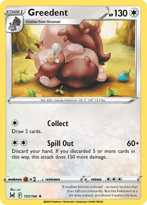 151/196 Greedent - Lost Origin by Poké Zen DXB on MYNTED