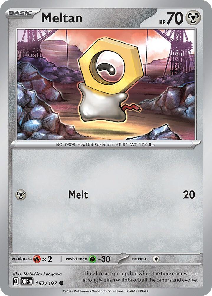 152/197 · Meltan · Reverse Holo (OBF) by PokeMarsi on MYNTED