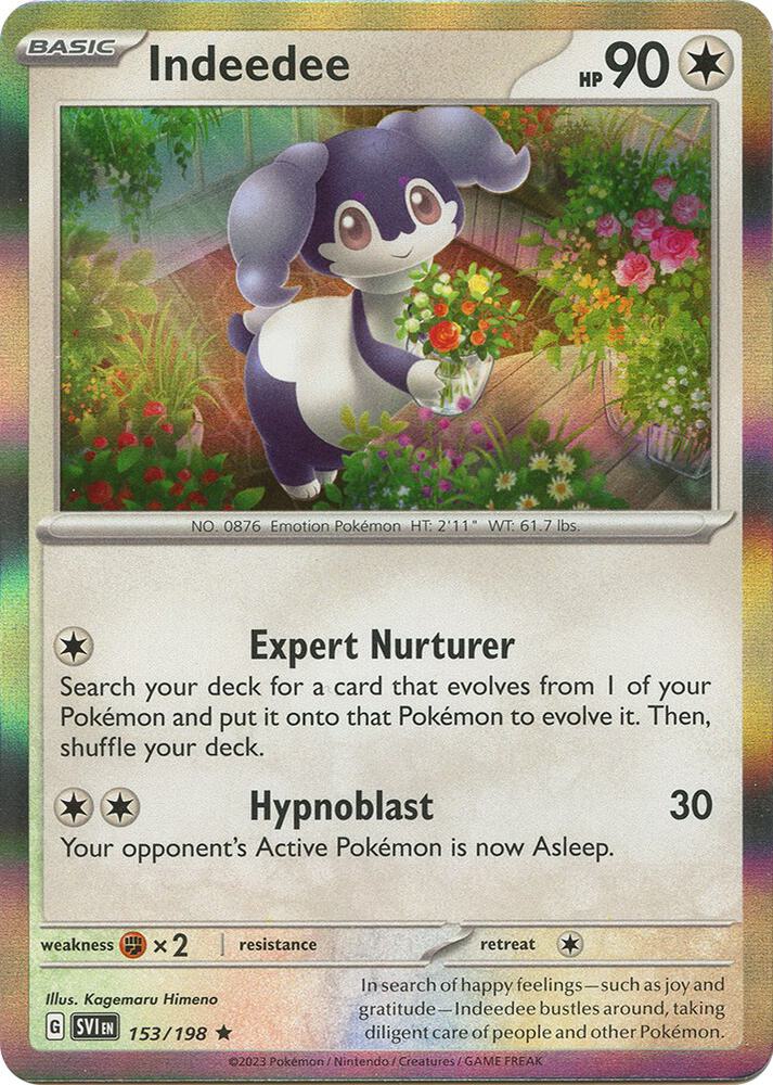 153/198 Indeedee Reverse Holo · Scarlet & Violet (SVI) by PokeMarsi on MYNTED