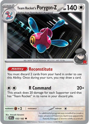 155/182 · Team Rocket's Porygon - Z · Reverse Holo (DRI) by PokeMarsi on MYNTED