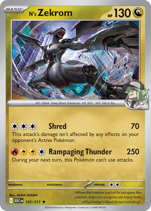 155/217 N's Zekrom - Ascended Heroes by Poké Zen DXB on MYNTED