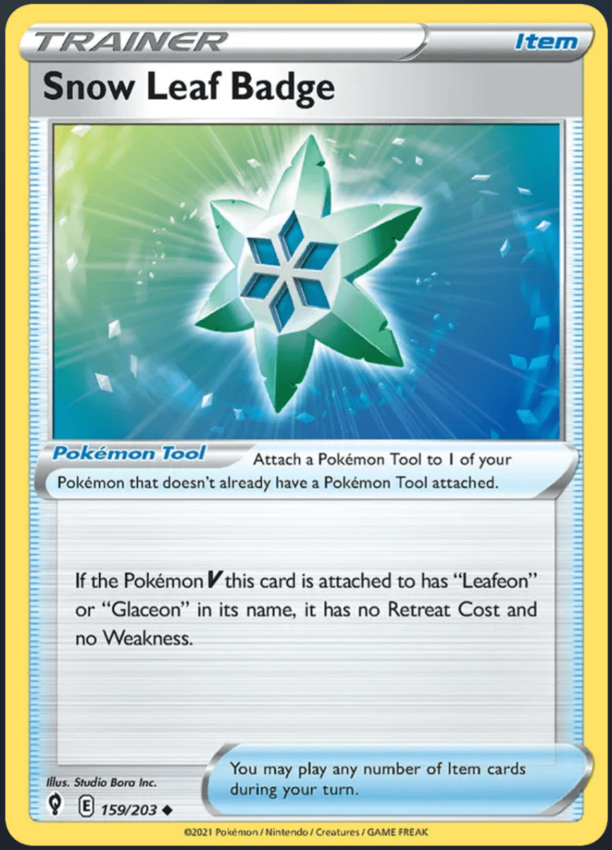 159/203 Snow Leaf Badge - Evolving Skies by Poké Zen DXB on MYNTED