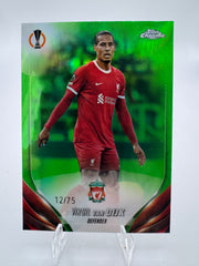 Virgil van Dijk - Numbered 12/75 - 2023 Topps Chrome Green Refractor - Liverpool