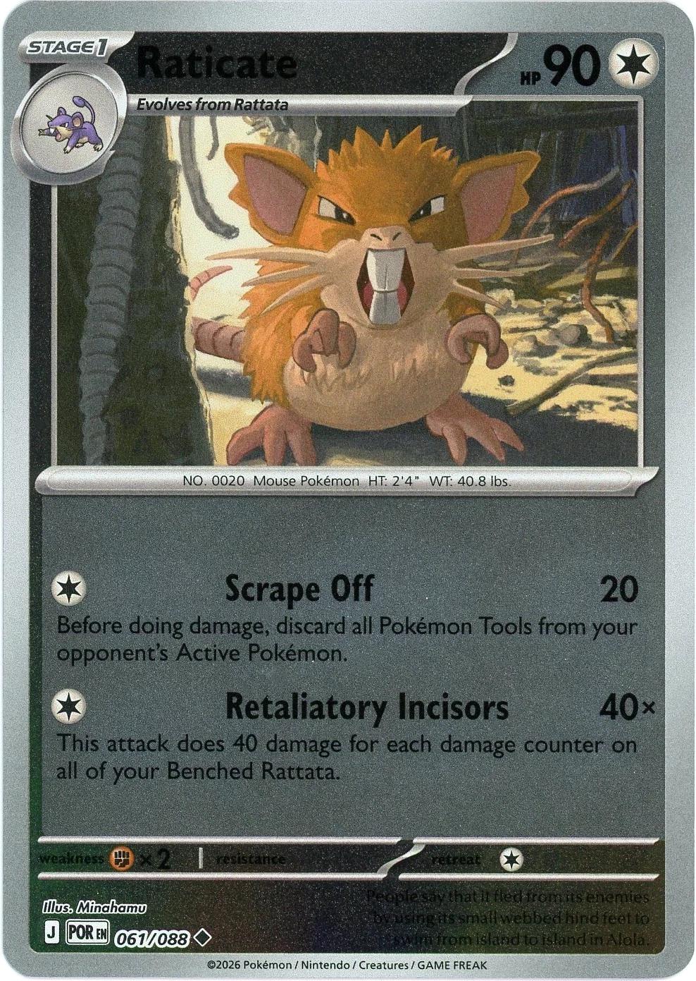 Raticate [Reverse Holo] #61 Pokemon Perfect Order